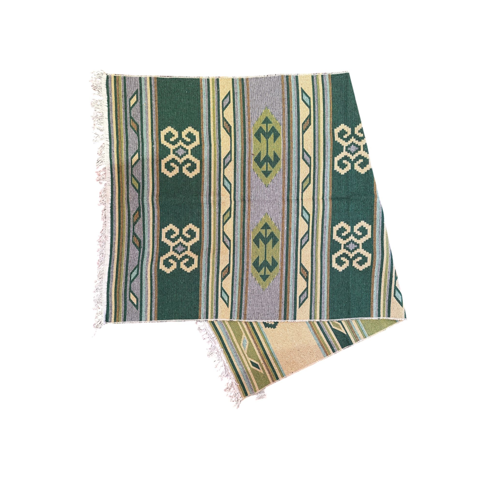 Covor tesut rustic - tradițional, calitate superioară, Verde, 200x100 cm Covor tesut rustic - tradițional, calitate superioară, Verde, 200x100 cm